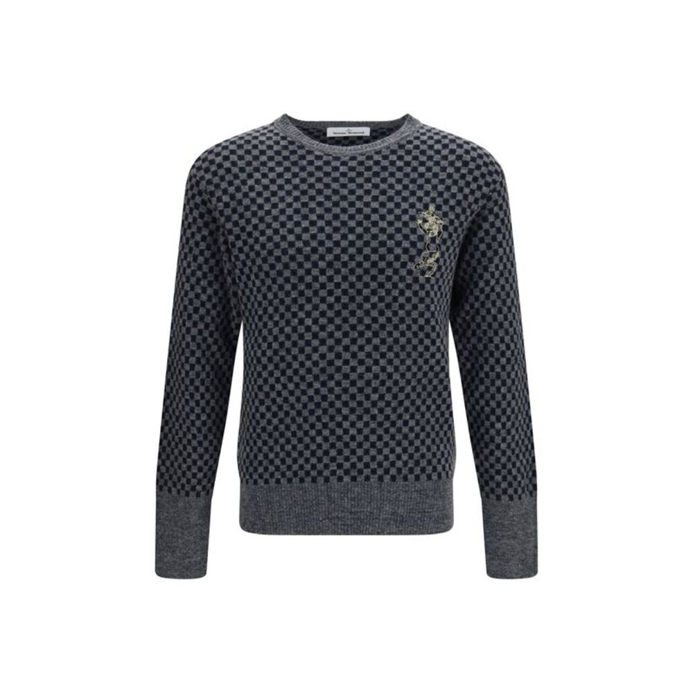 Vivienne Westwood Men Checkmate Alpaca And Cotton-Blend Sweater